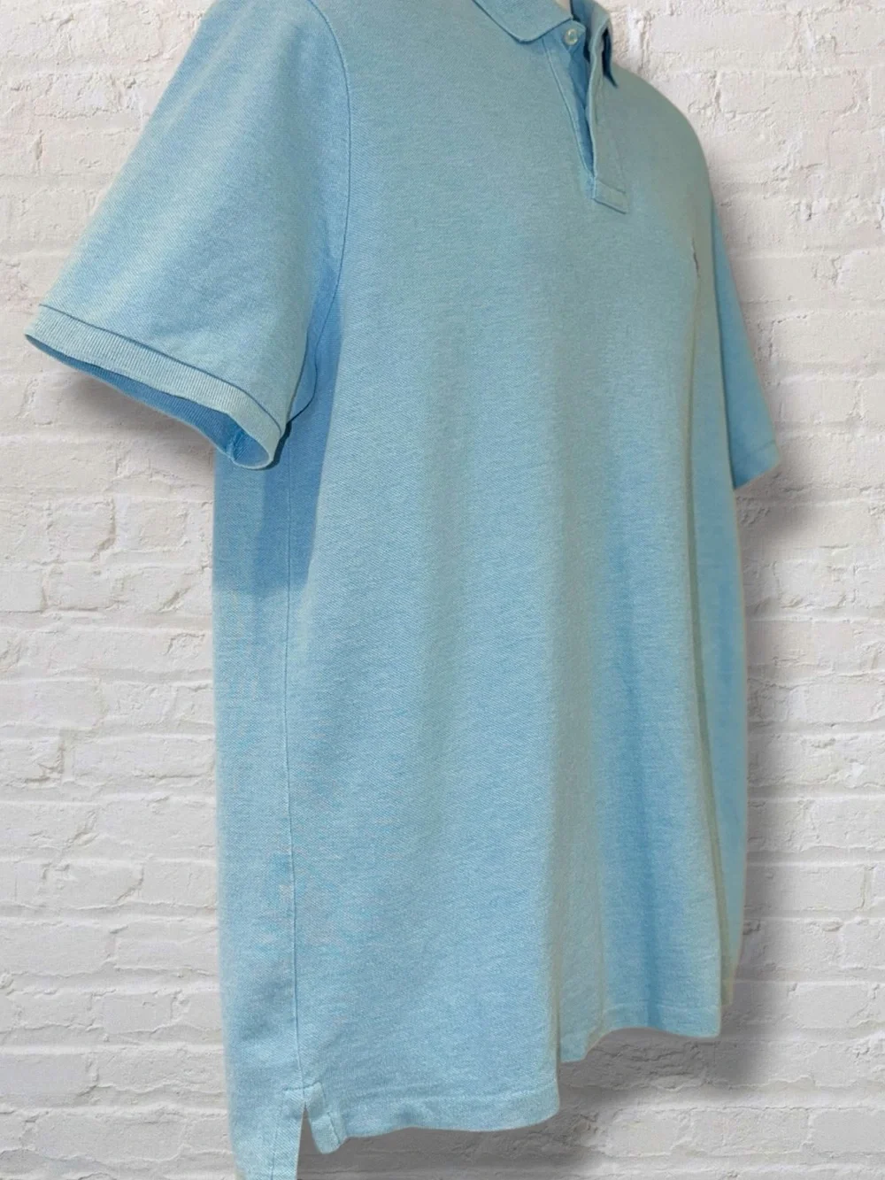 Polo Ralph Lauren Classic Fit Mesh Polo Shirt Light Blue Purple Pony Men’s Large